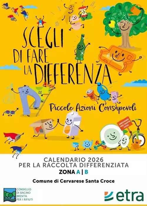 Calendario raccolta rifiuti anno 2026